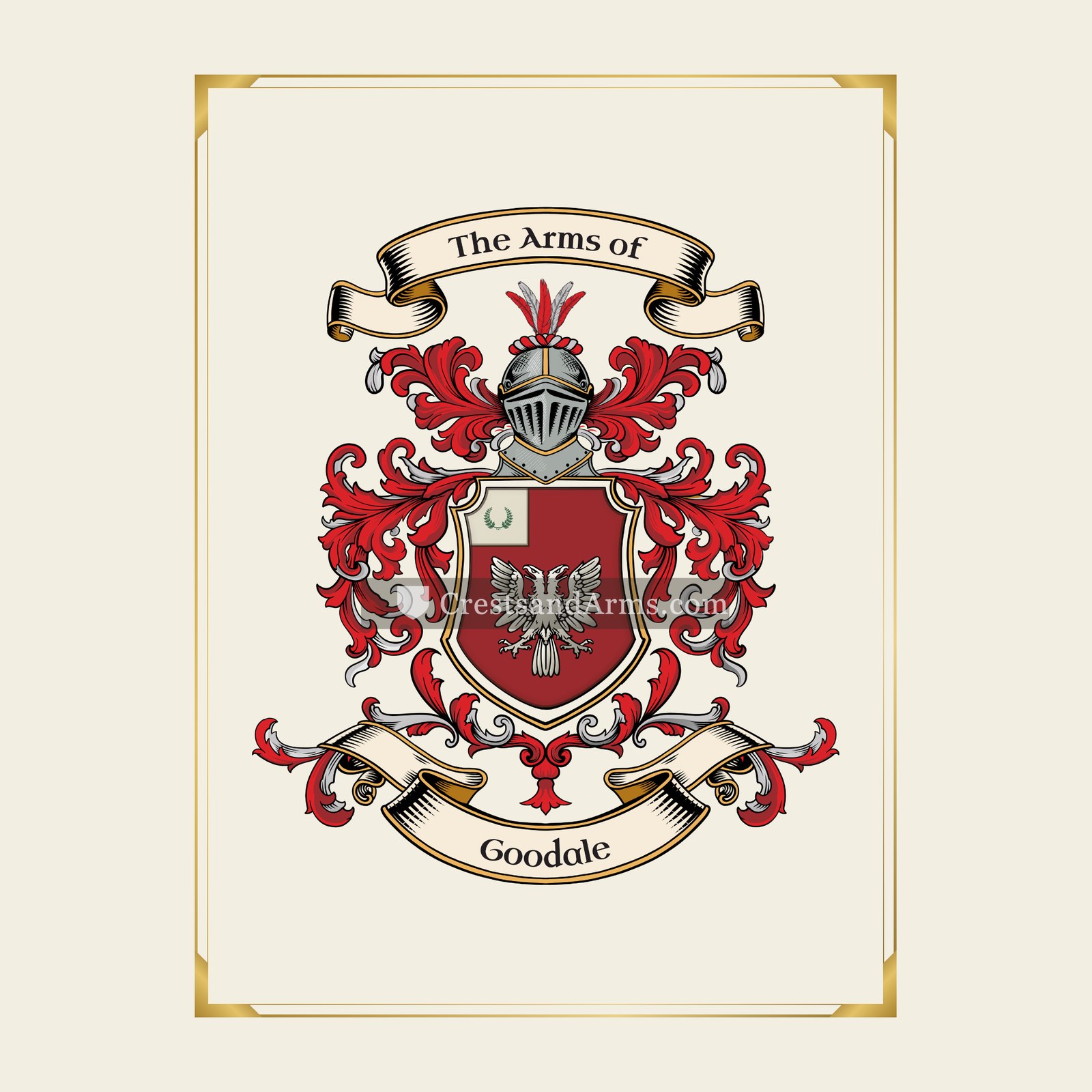 With gold border