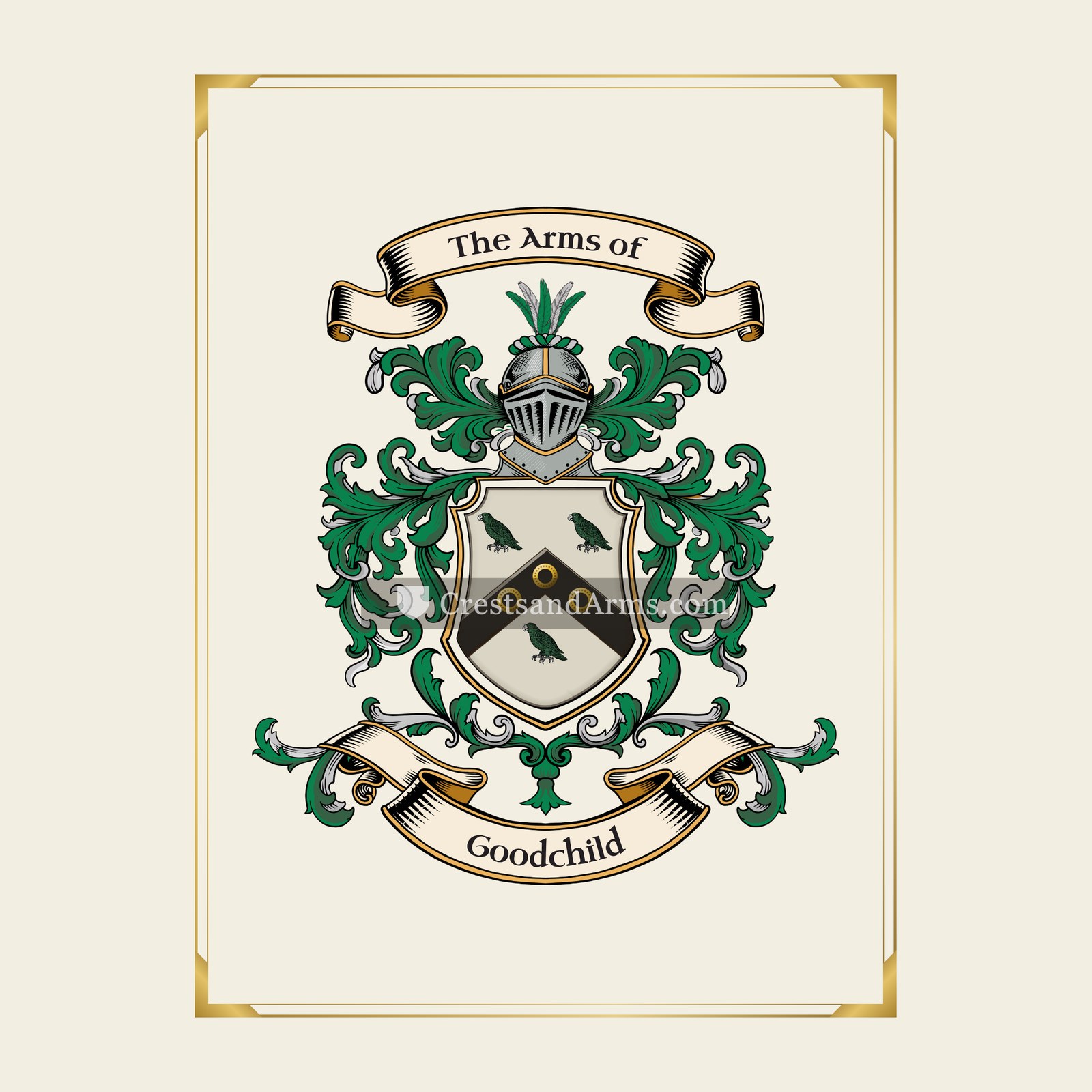 With gold border