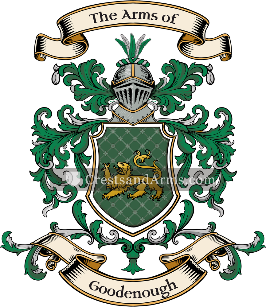 The Goodenough coat of arms, drawn from the recorded blazon