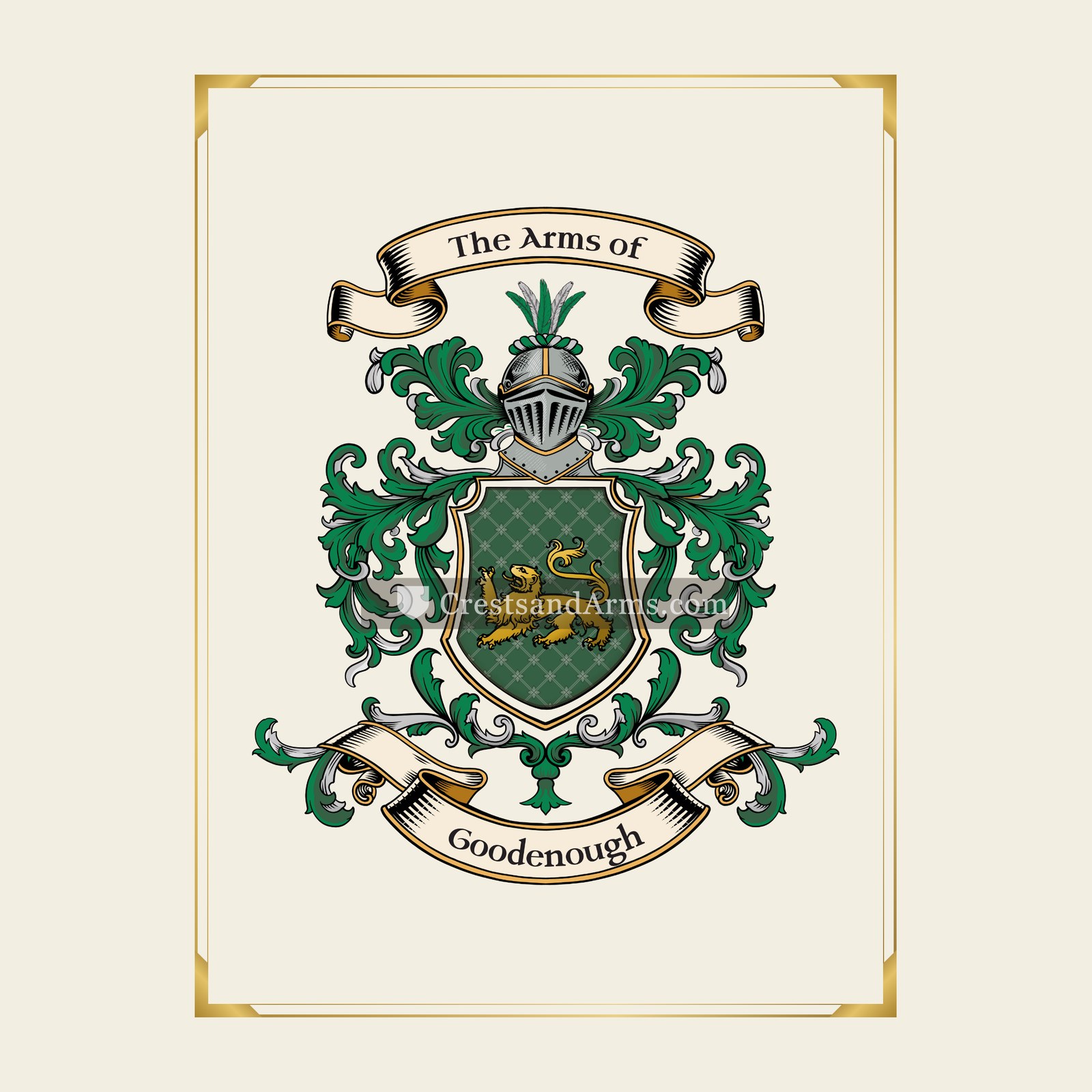 With gold border