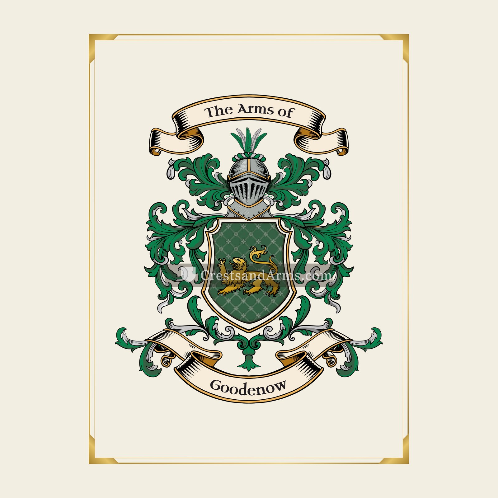 With gold border