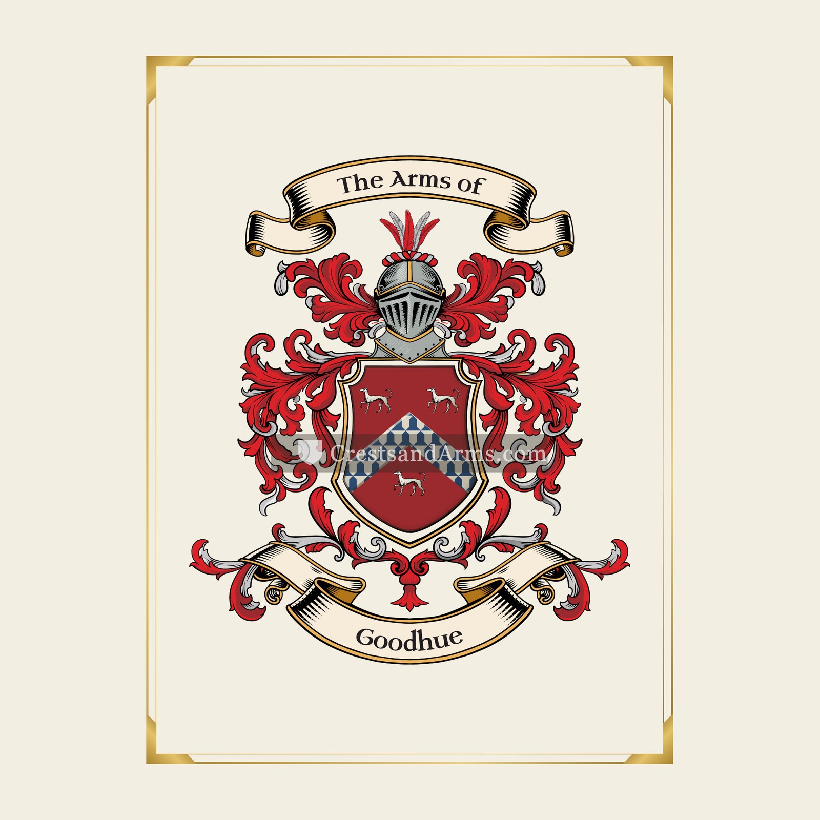 With gold border