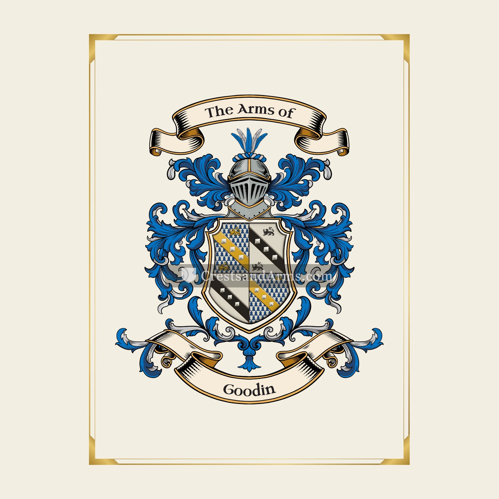 With gold border