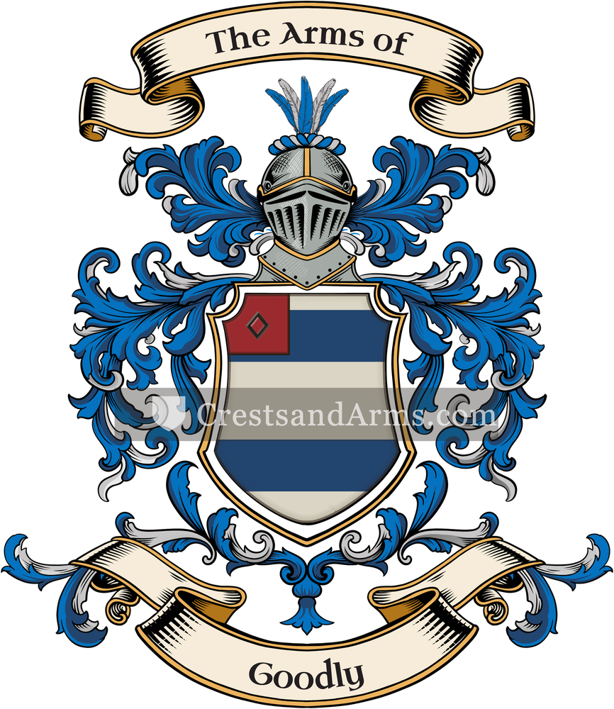 The Goodly coat of arms, drawn from the recorded blazon