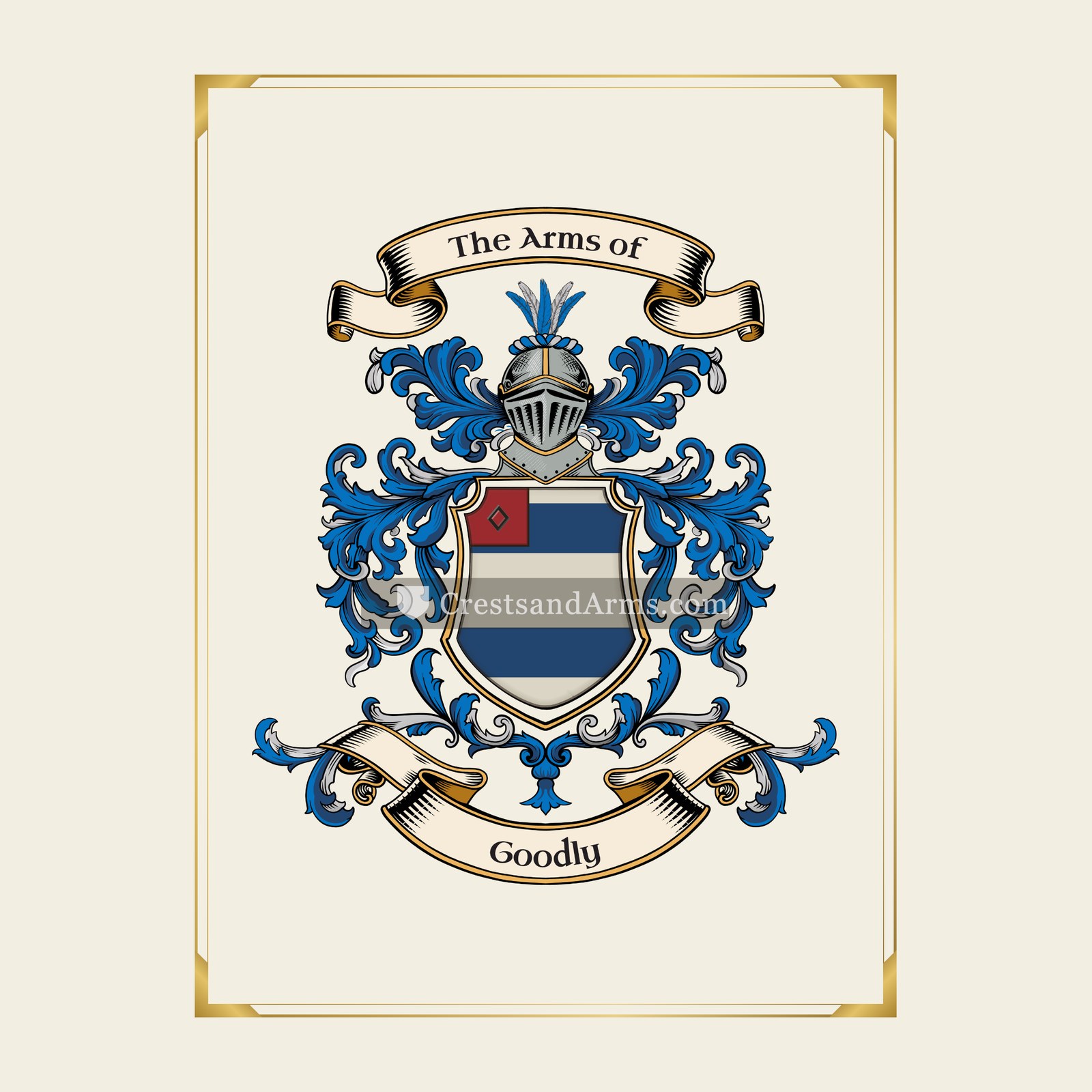 With gold border
