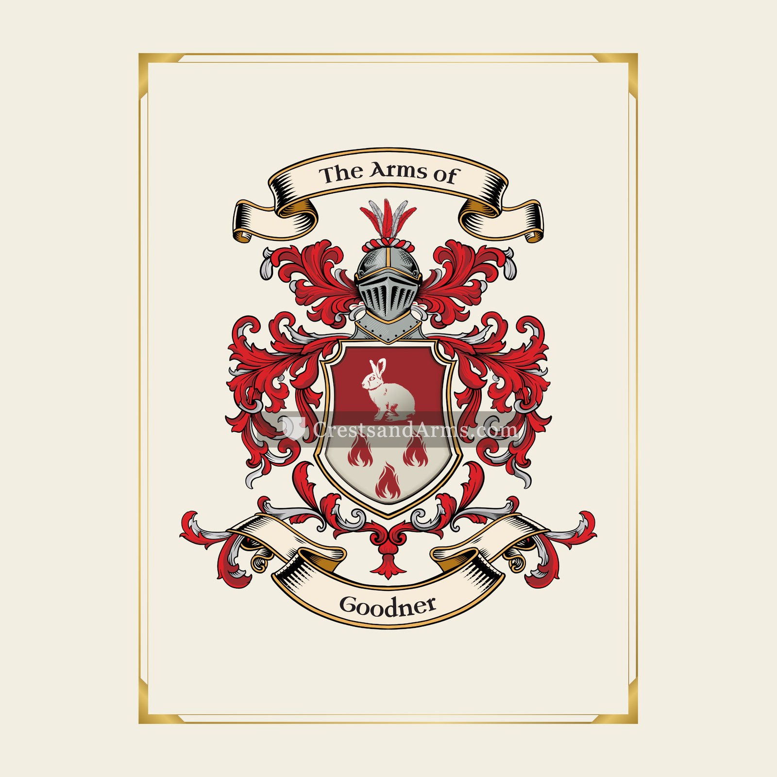 With gold border