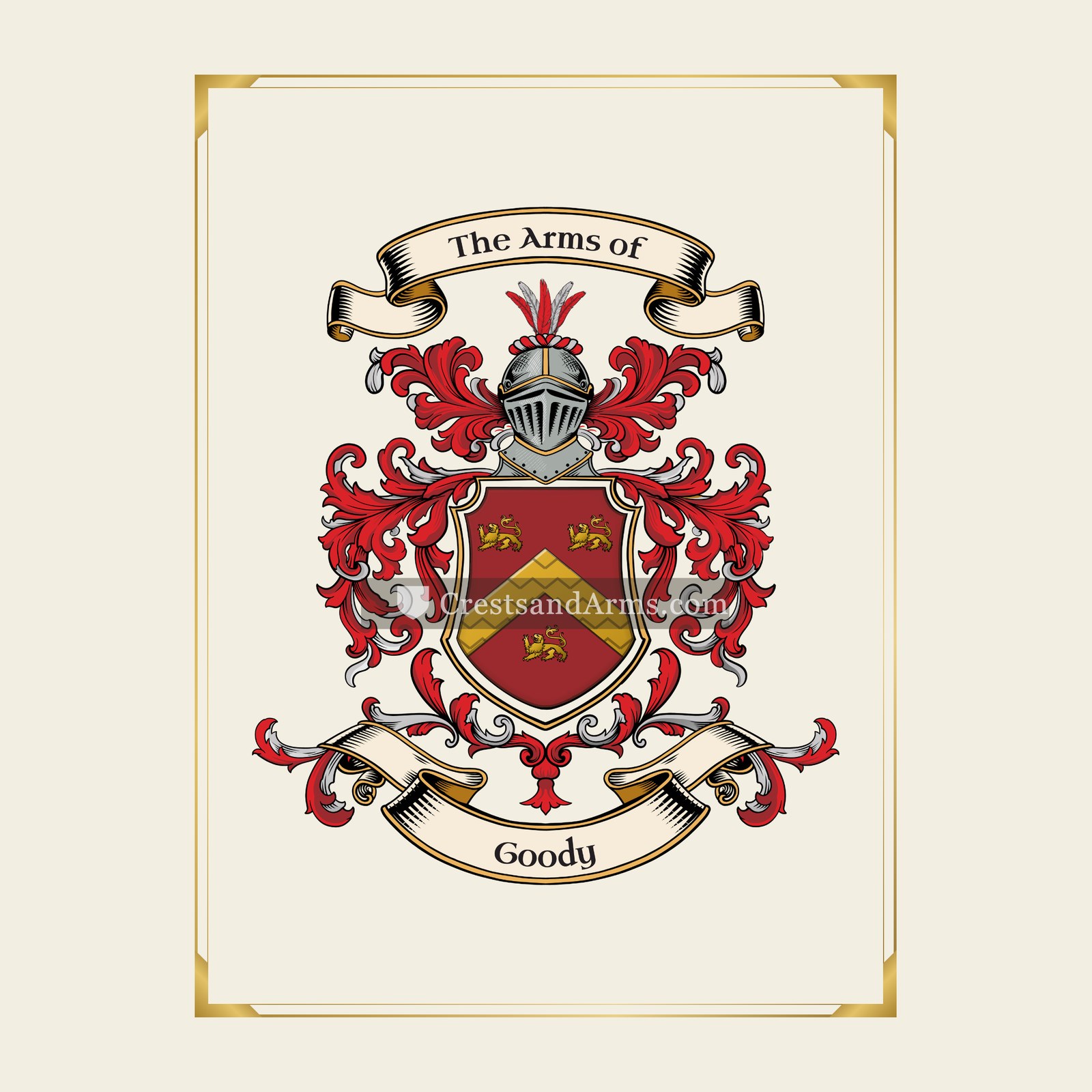 With gold border