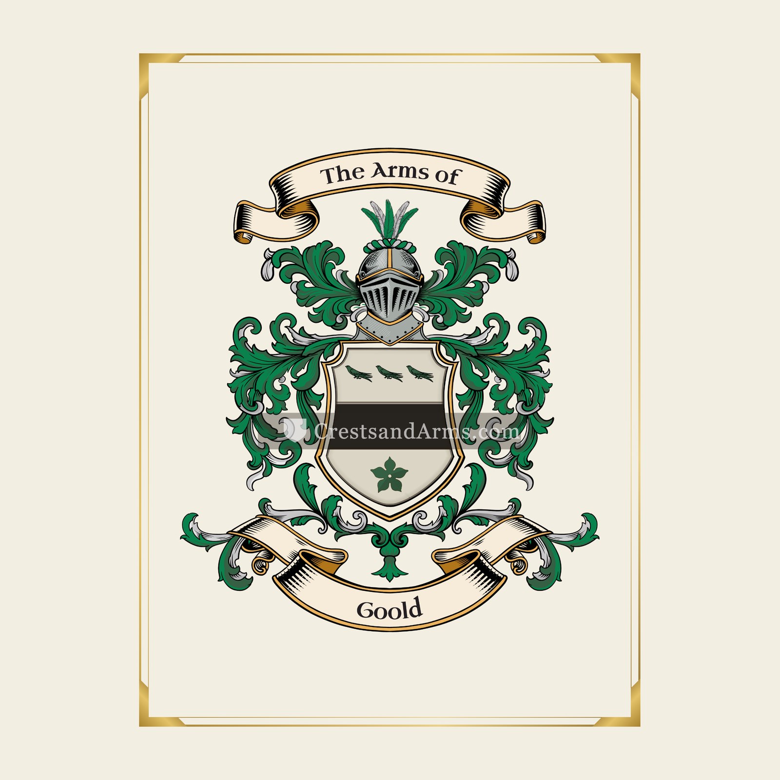With gold border