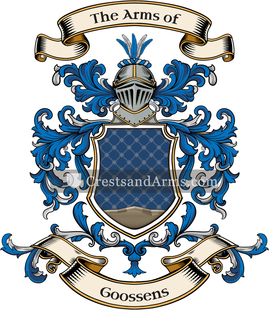 The Goossens coat of arms, drawn from the recorded blazon