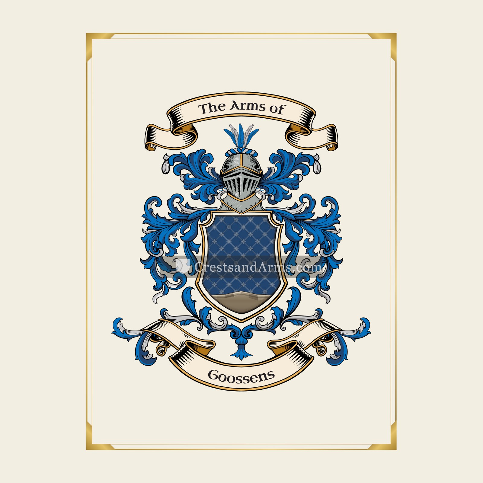 With gold border