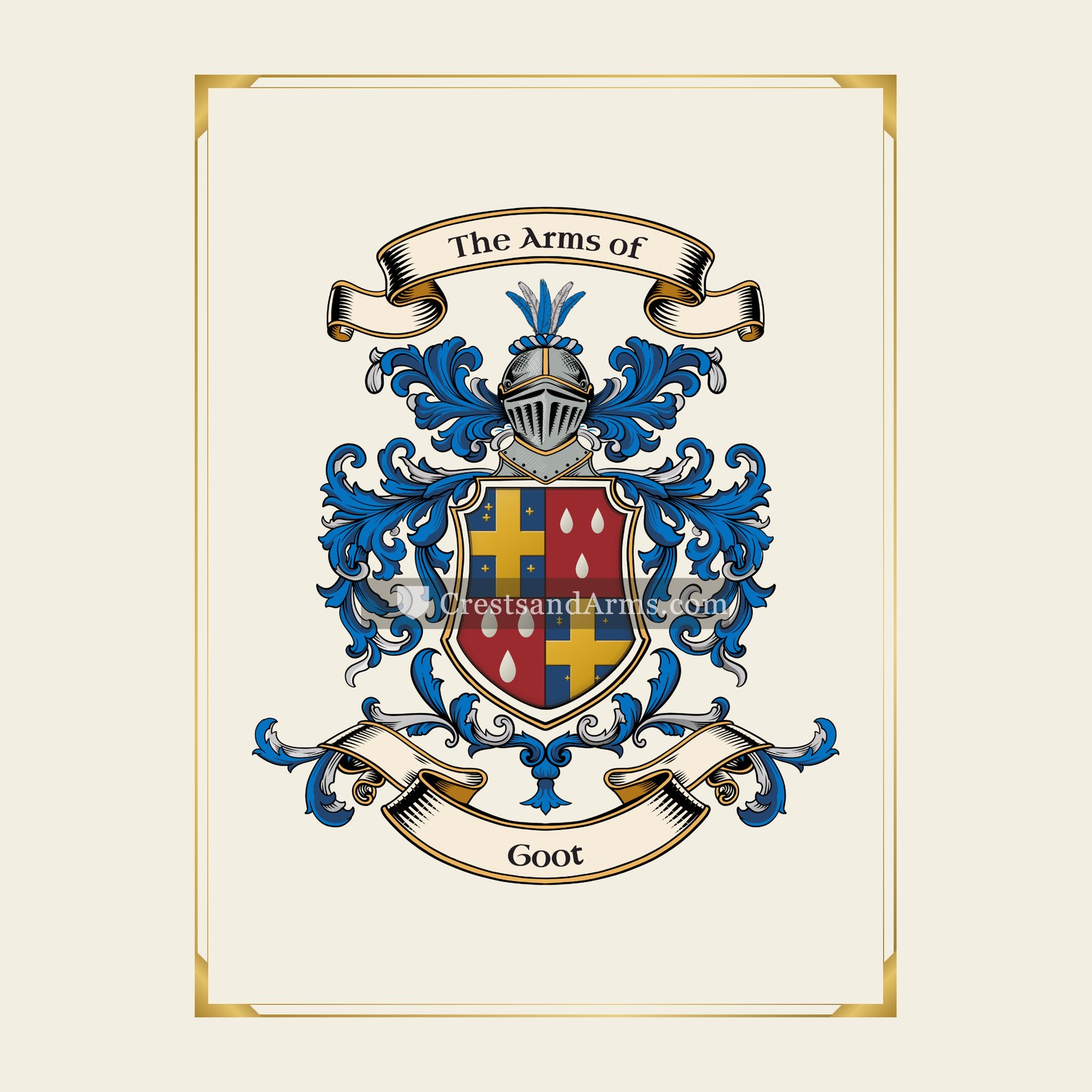 With gold border