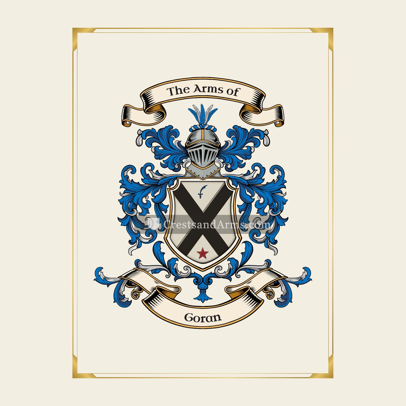 With gold border