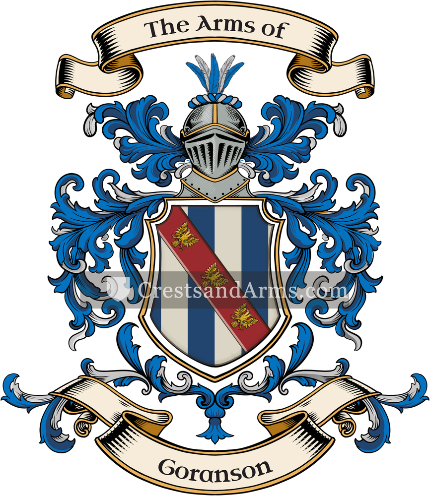 The Goranson coat of arms, drawn from the recorded blazon