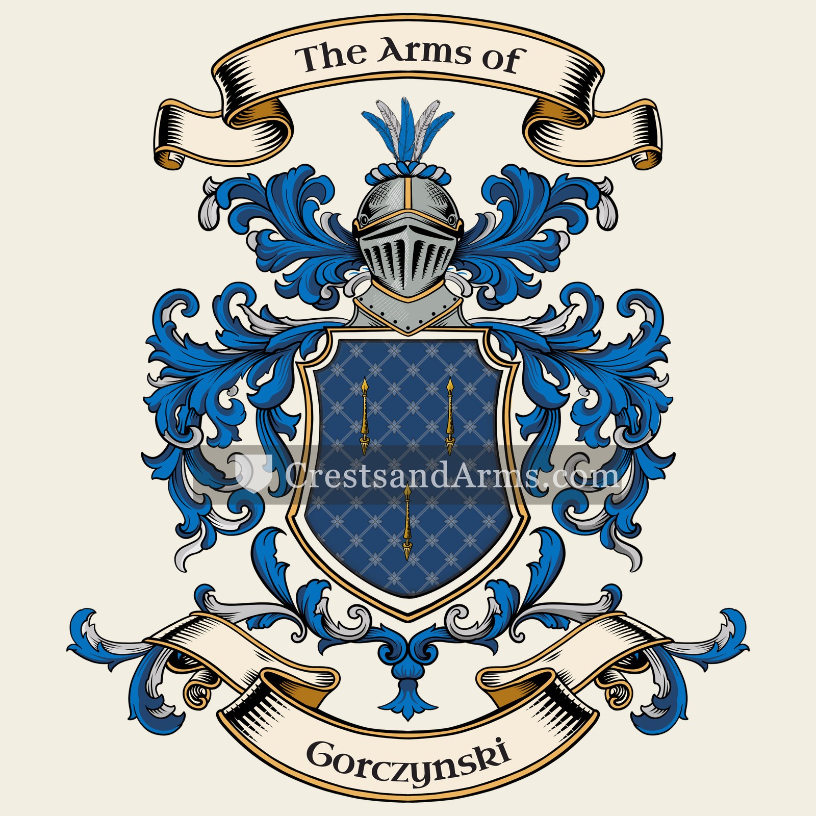 The Gorczynski coat of arms, drawn from the recorded blazon