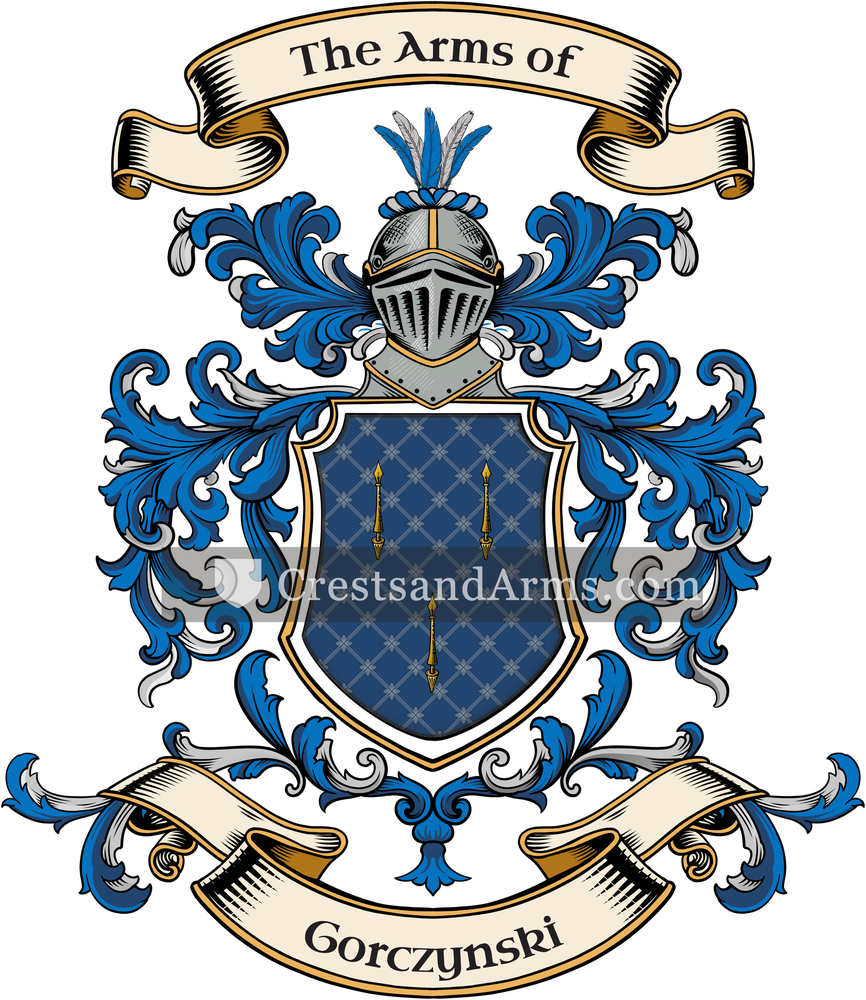 The Gorczynski coat of arms, drawn from the recorded blazon