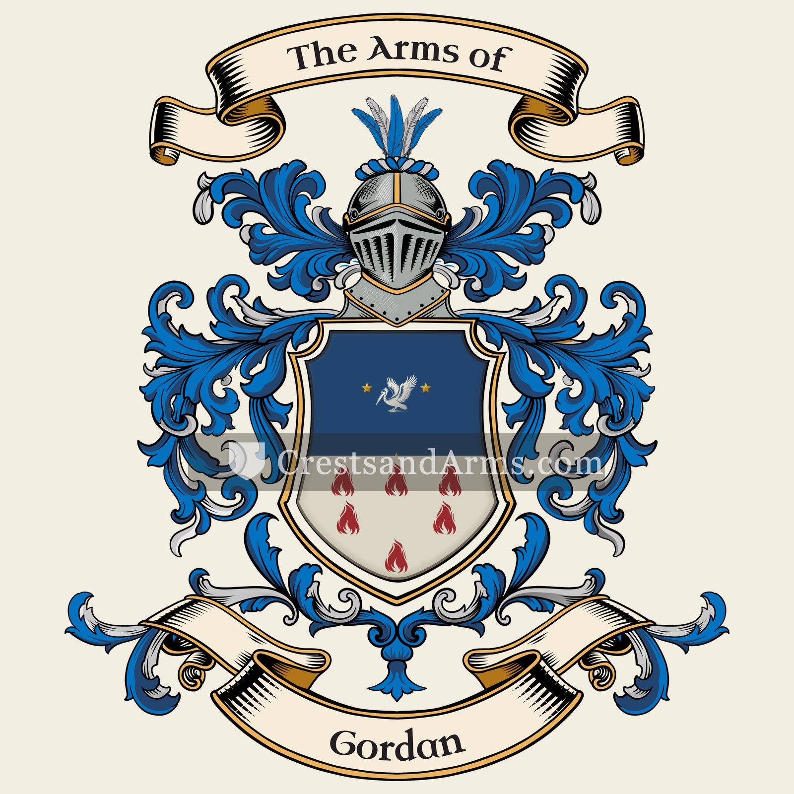 The Gordan coat of arms, drawn from the recorded blazon