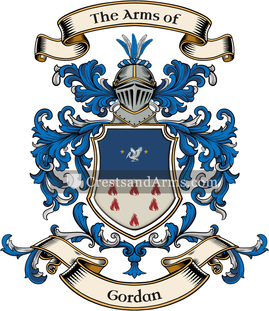 The Gordan coat of arms, drawn from the recorded blazon