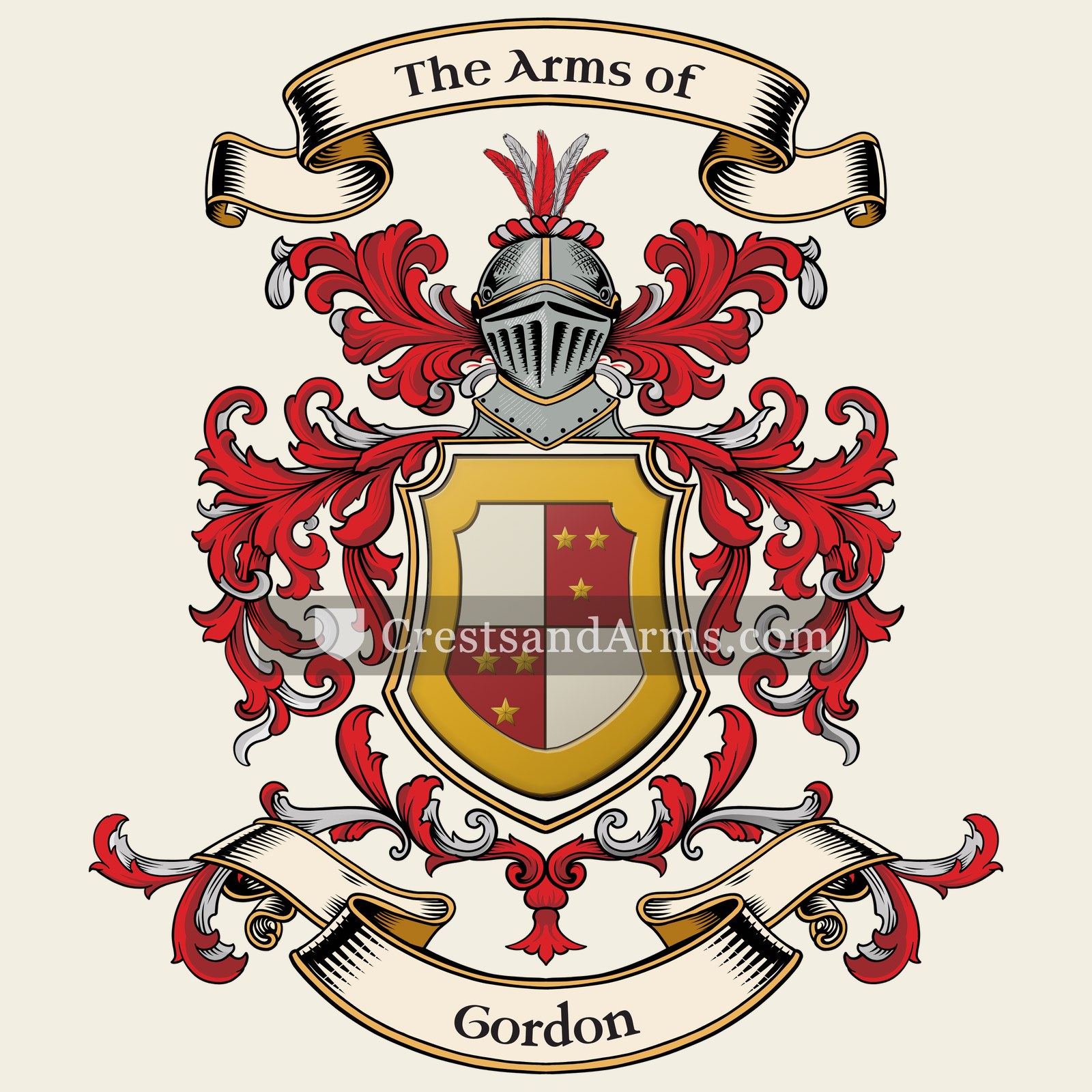 The Gordon coat of arms, drawn from the recorded blazon