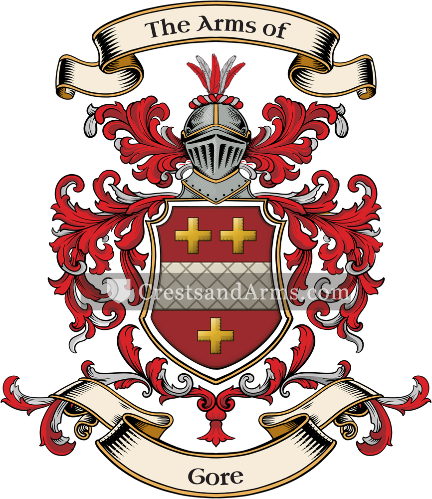 The Gore coat of arms, drawn from the recorded blazon