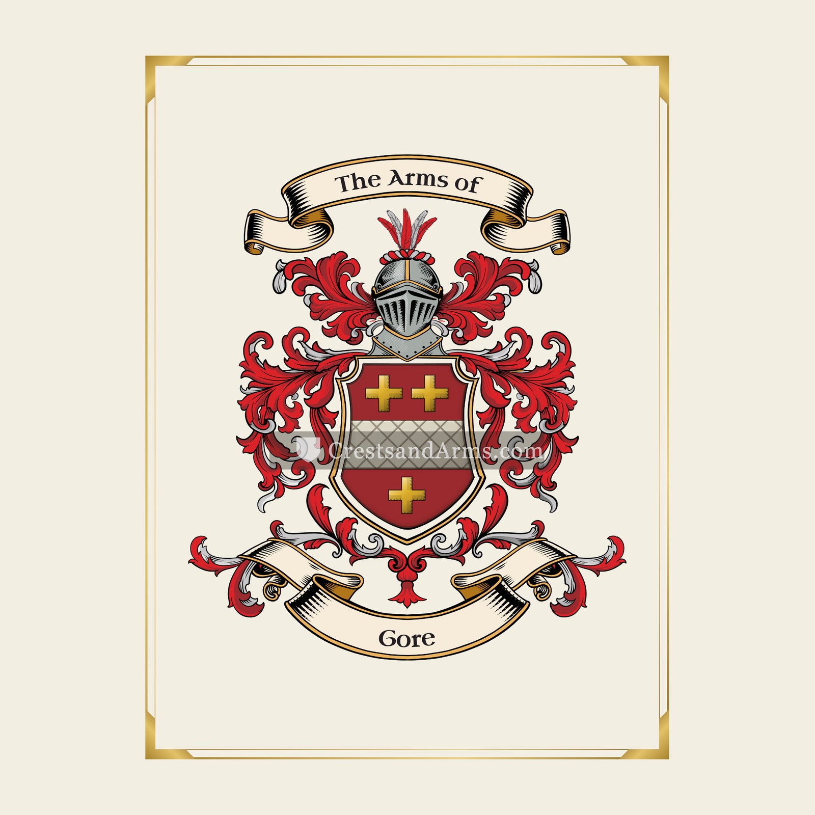 With gold border