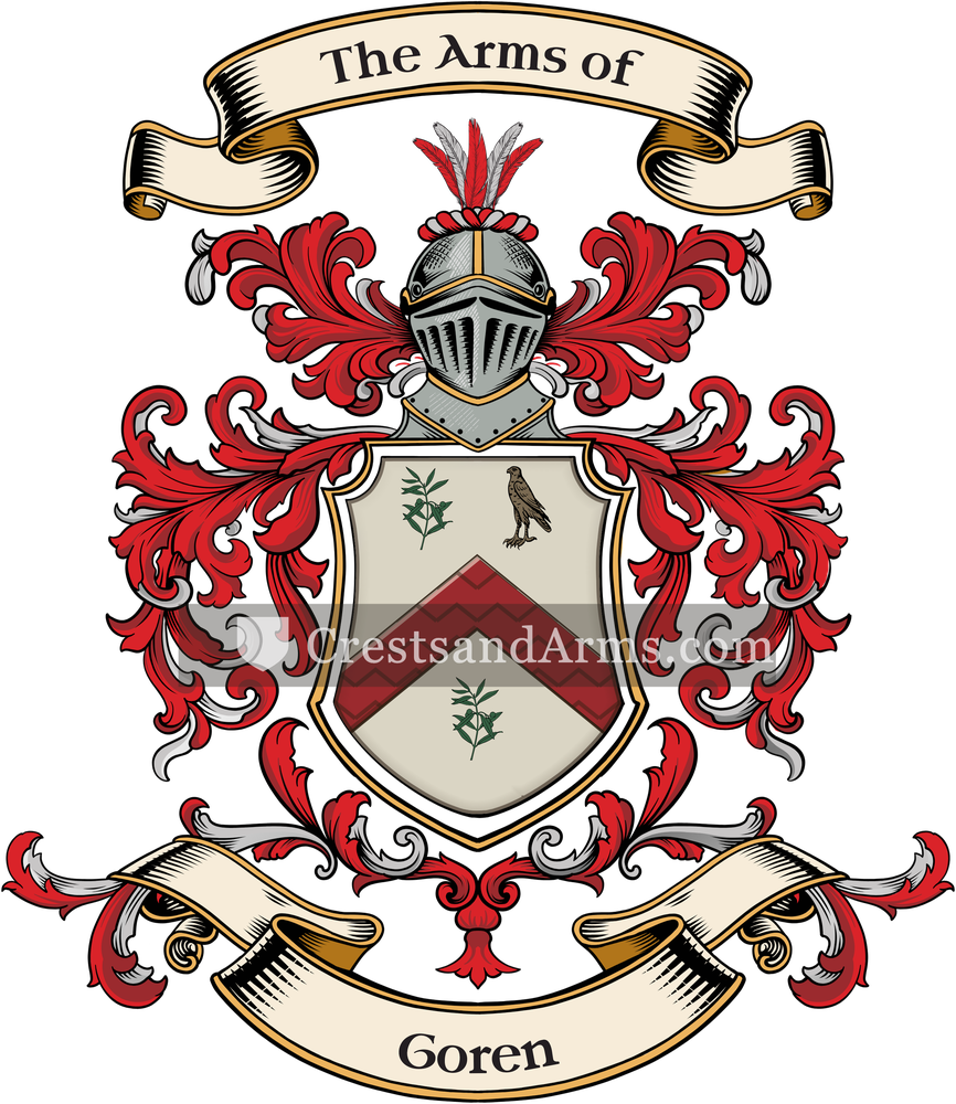 The Goren coat of arms, drawn from the recorded blazon