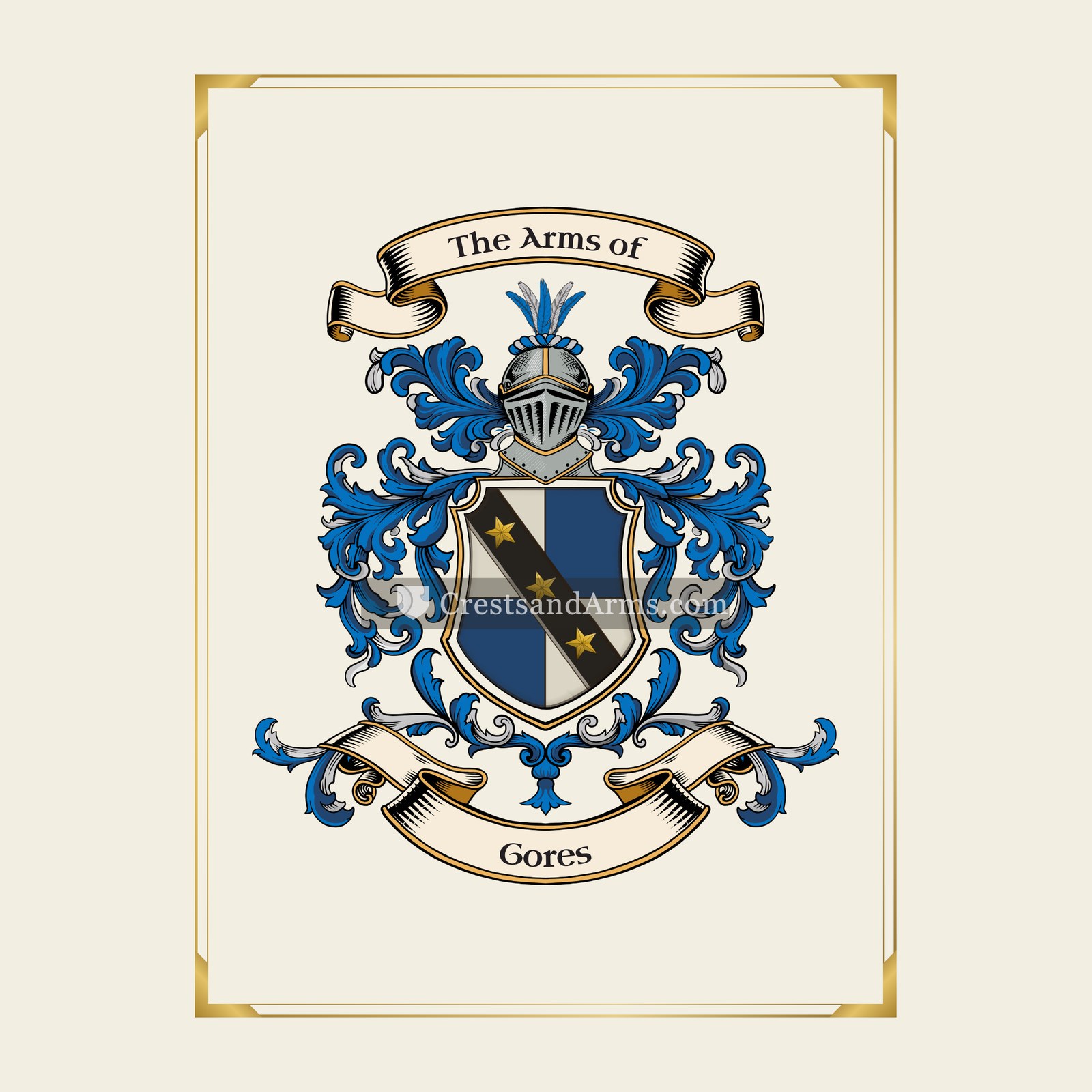 With gold border