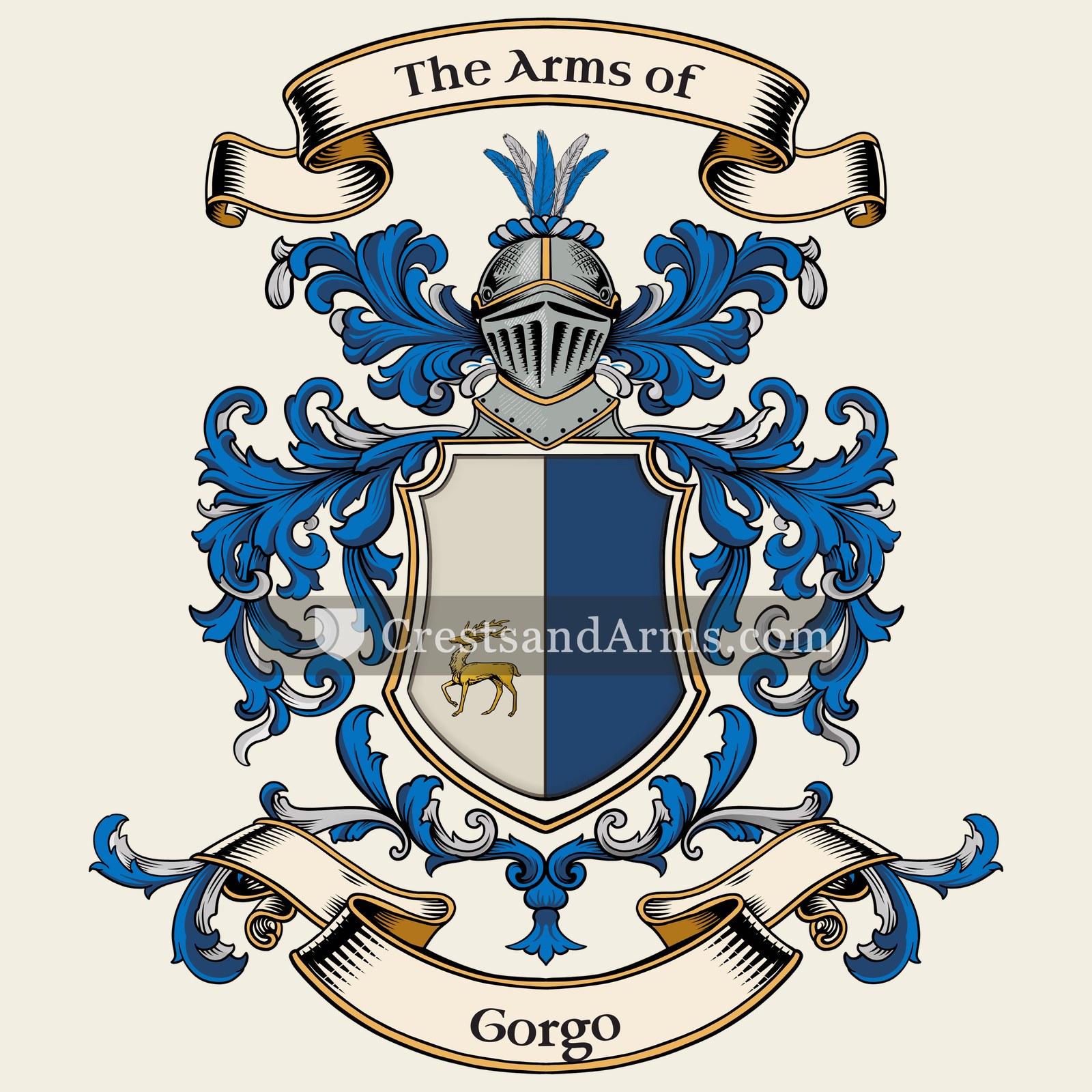 The Gorgo coat of arms, drawn from the recorded blazon