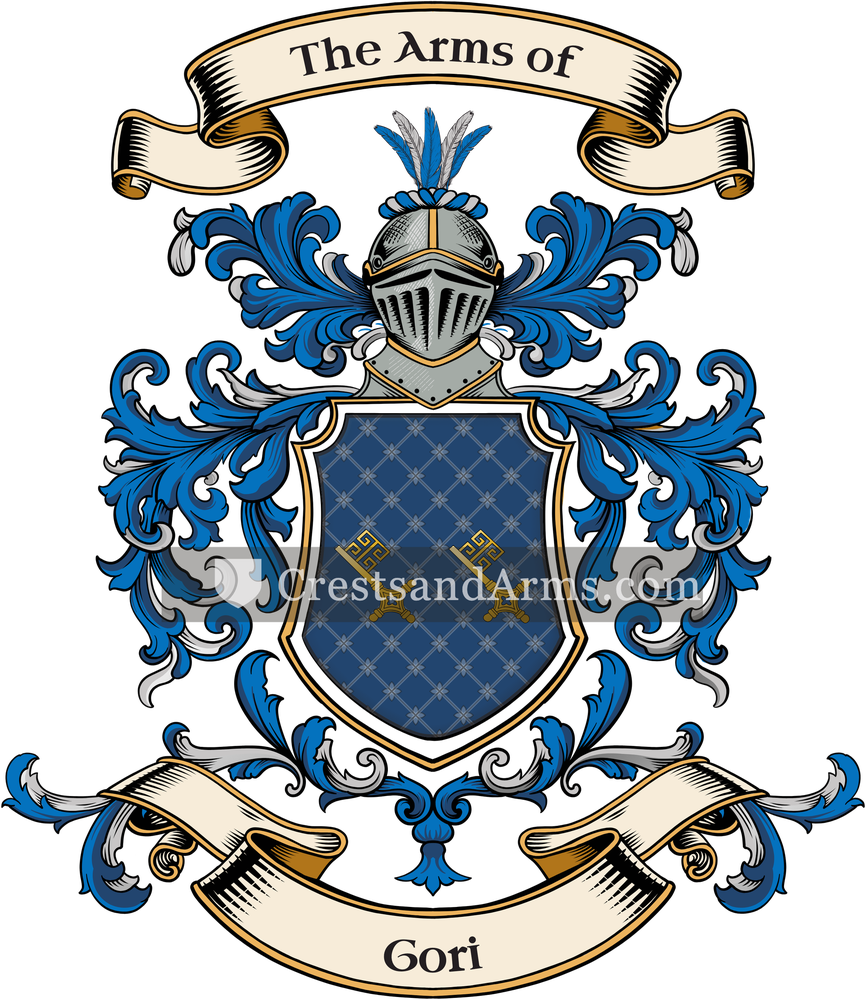 The Gori coat of arms, drawn from the recorded blazon