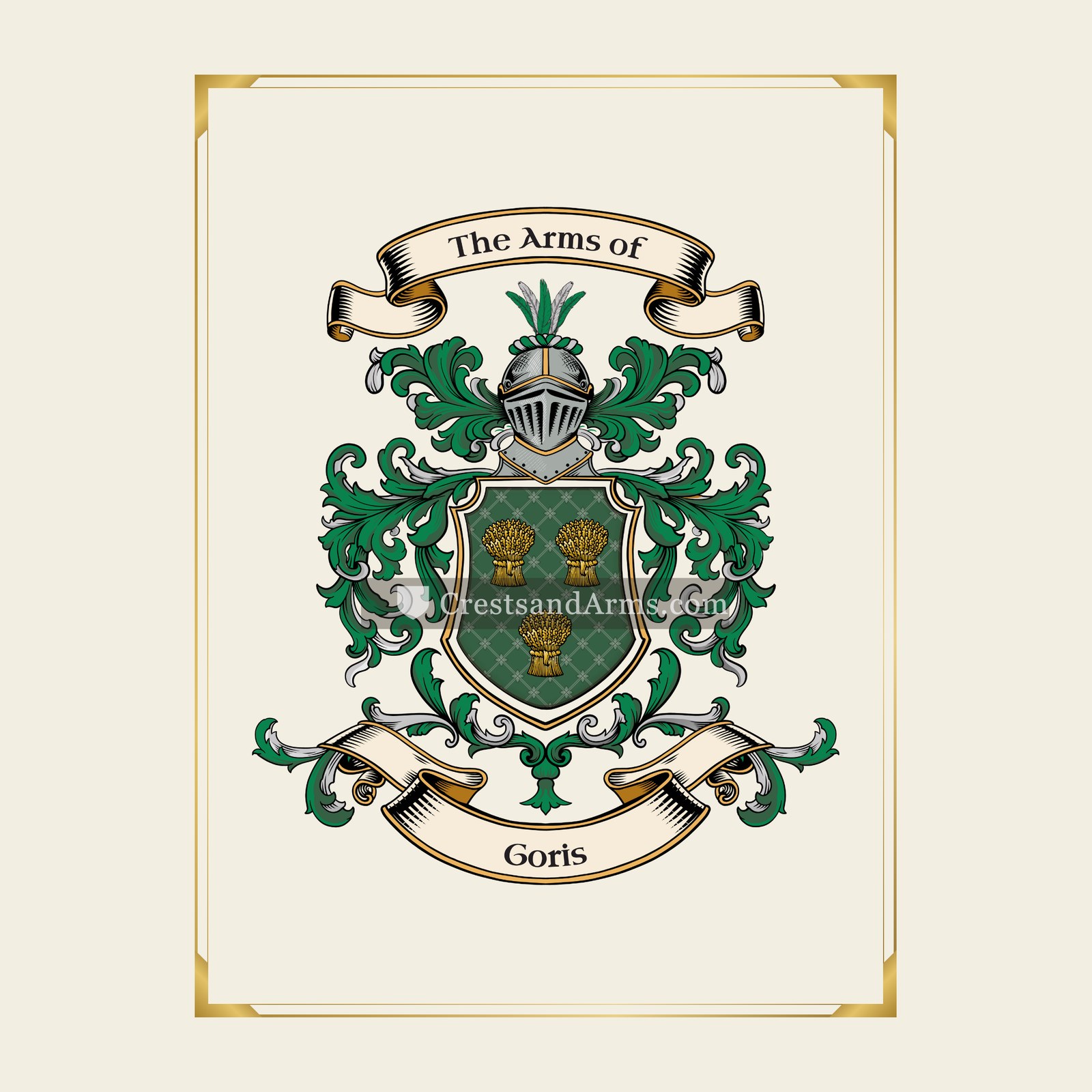 With gold border