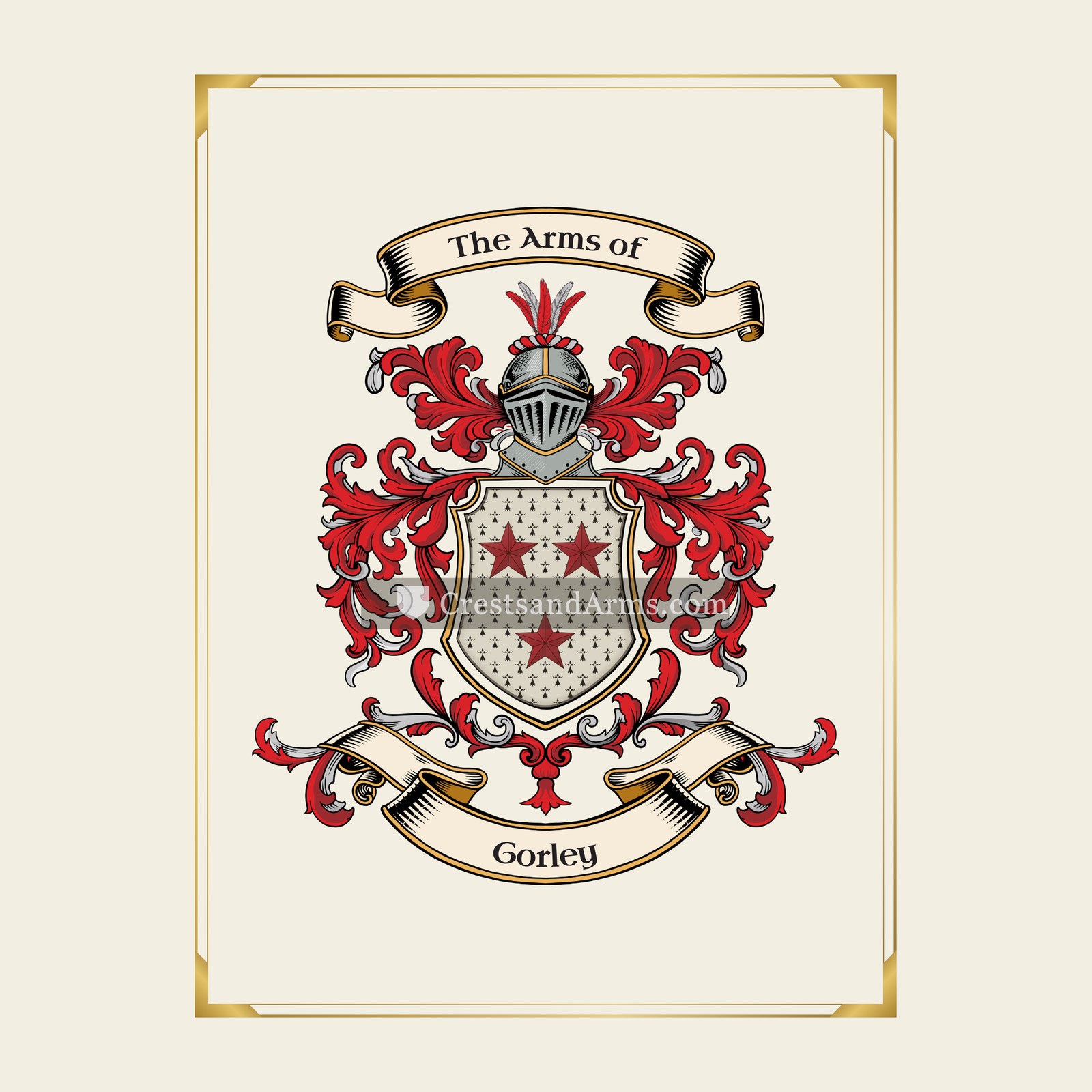 With gold border