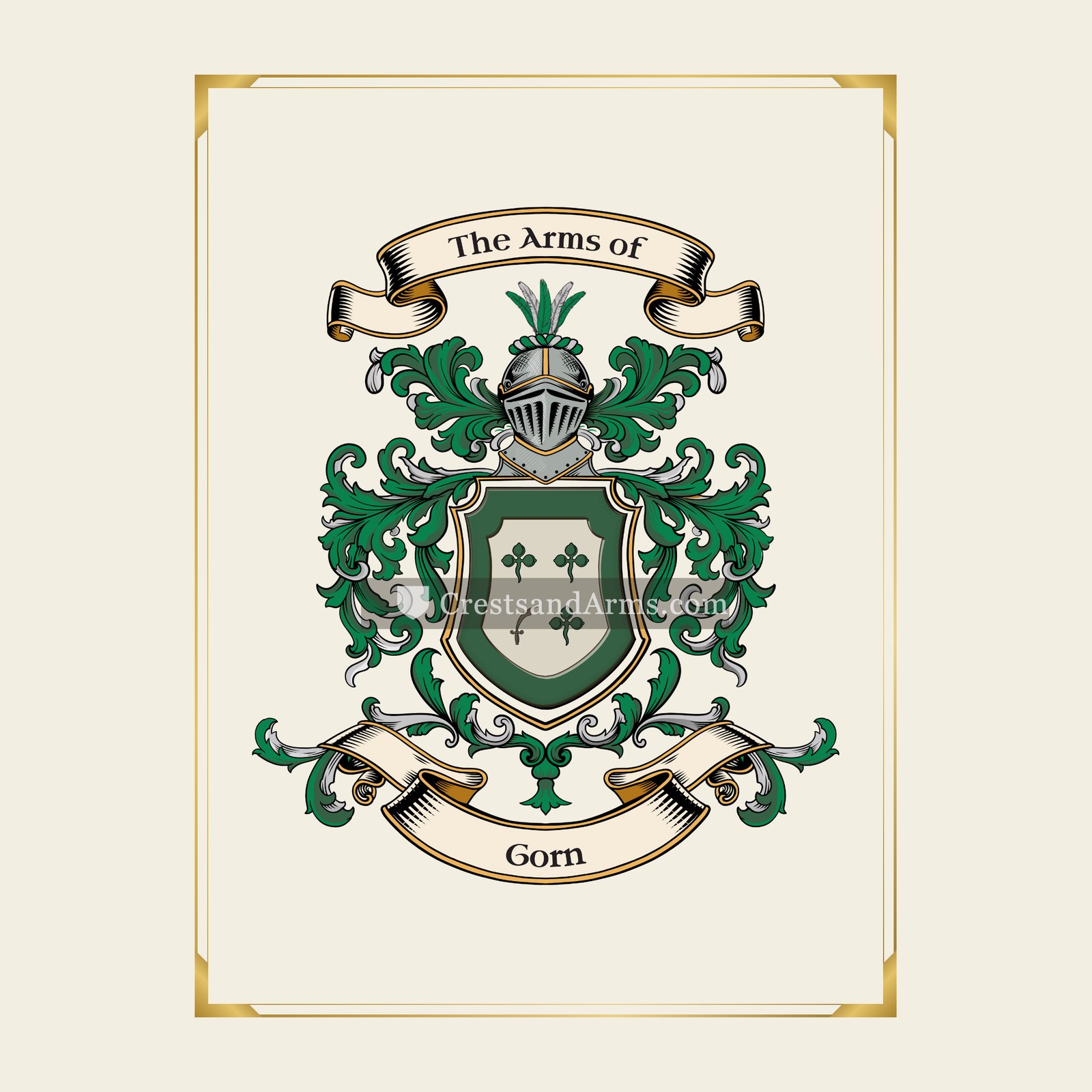 With gold border