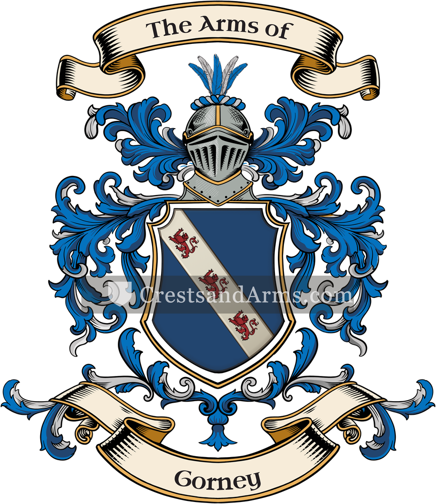The Gorney coat of arms, drawn from the recorded blazon