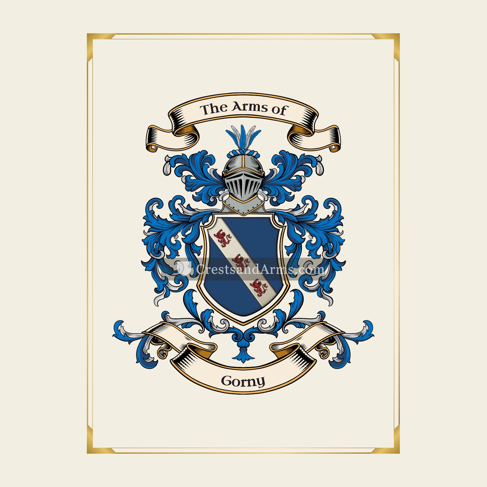 With gold border