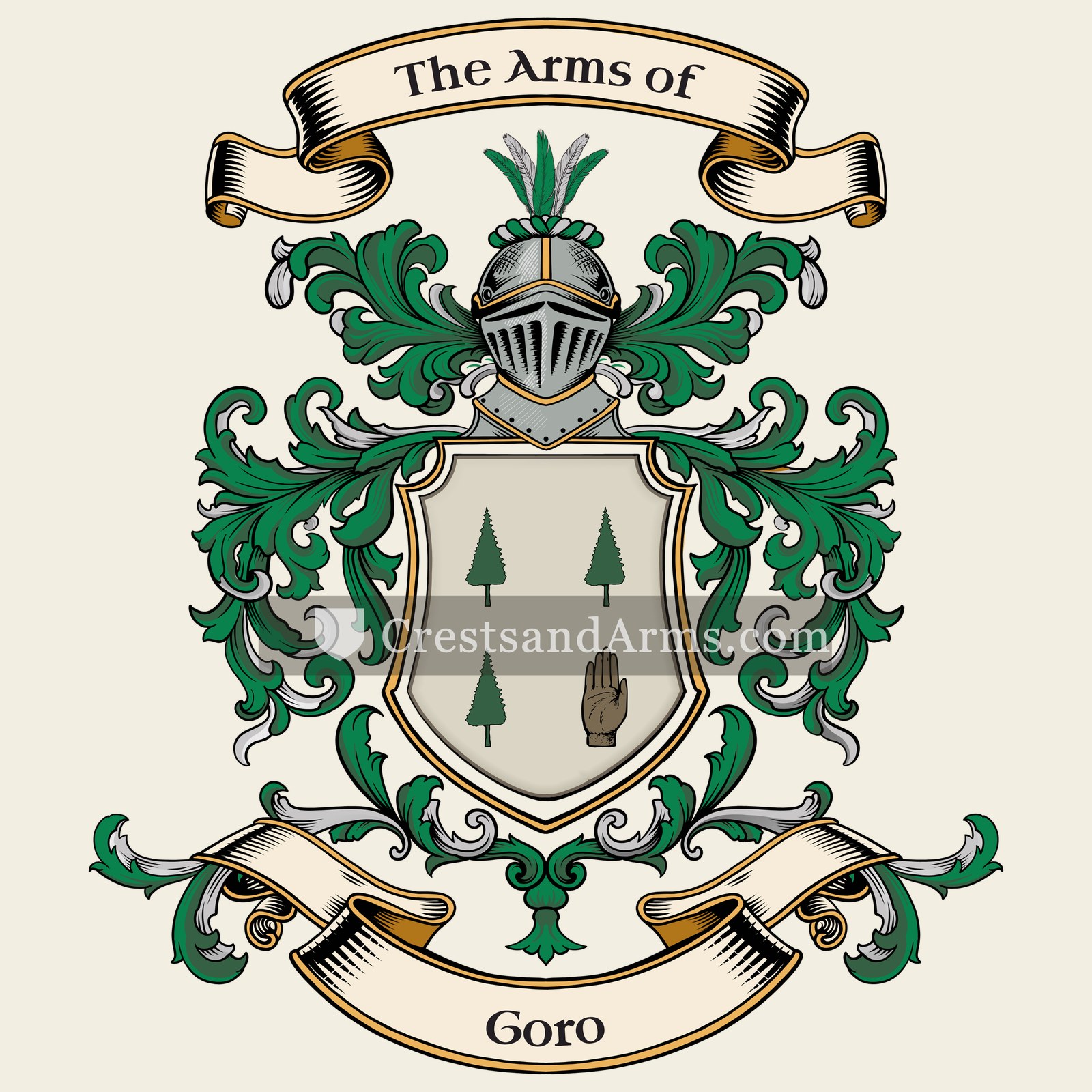The Goro coat of arms, drawn from the recorded blazon