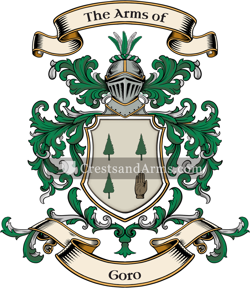 The Goro coat of arms, drawn from the recorded blazon