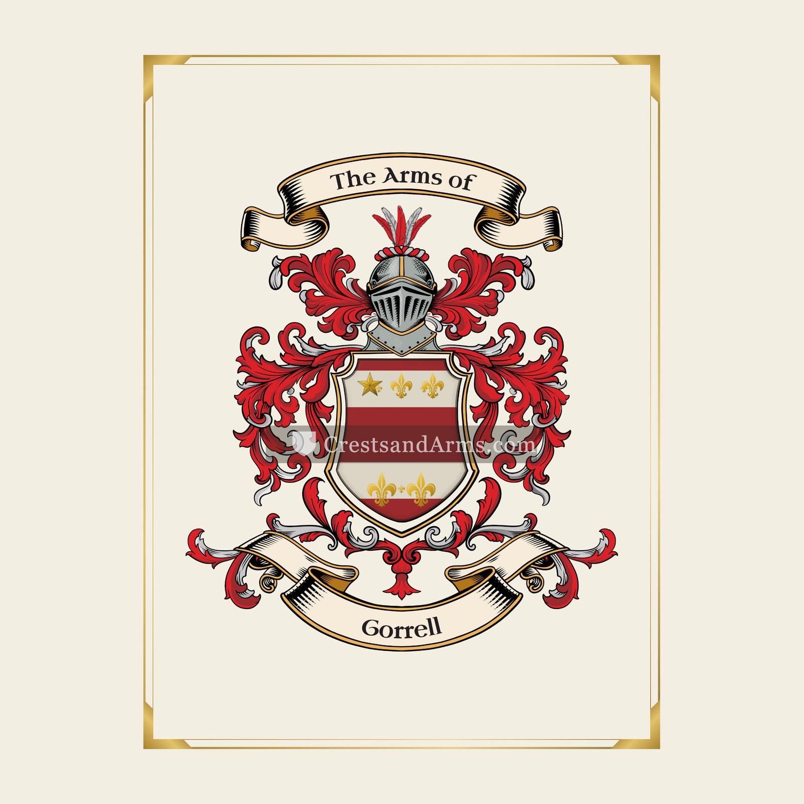 With gold border