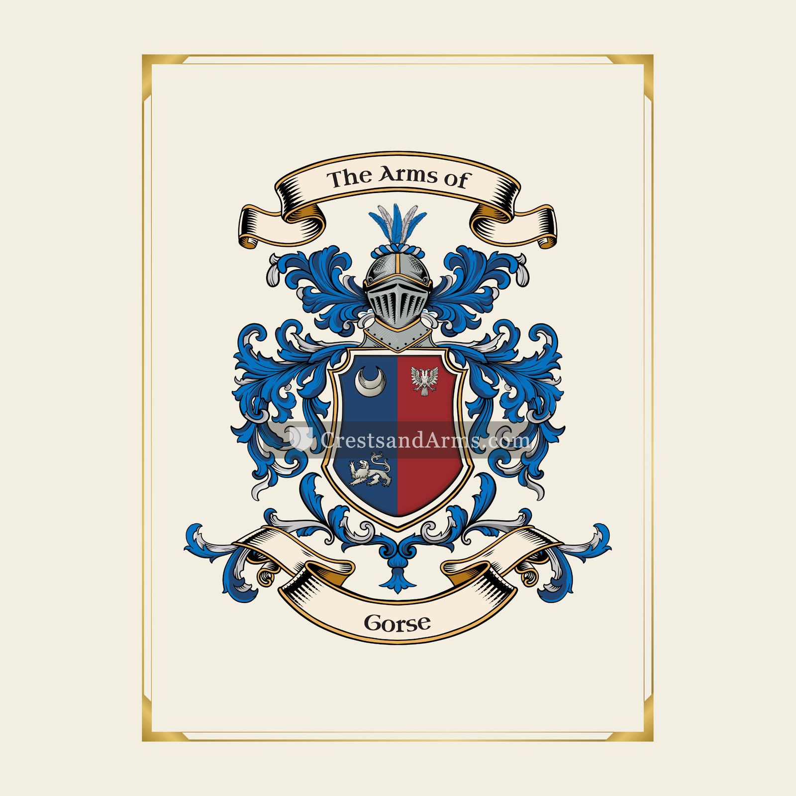 With gold border