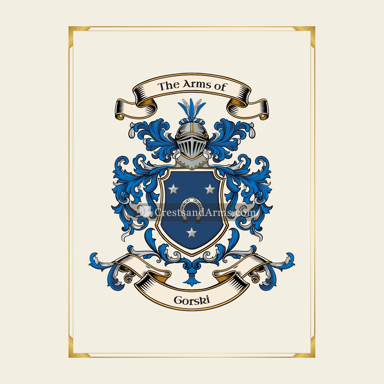 With gold border