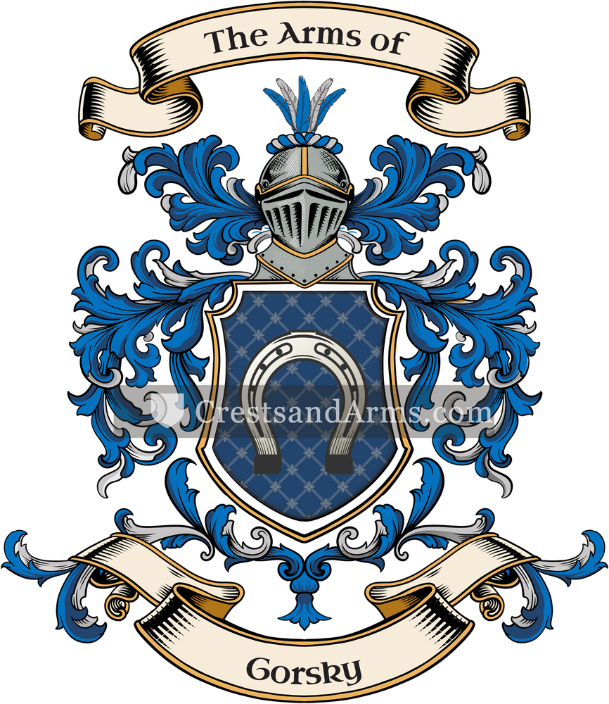 The Gorsky coat of arms, drawn from the recorded blazon