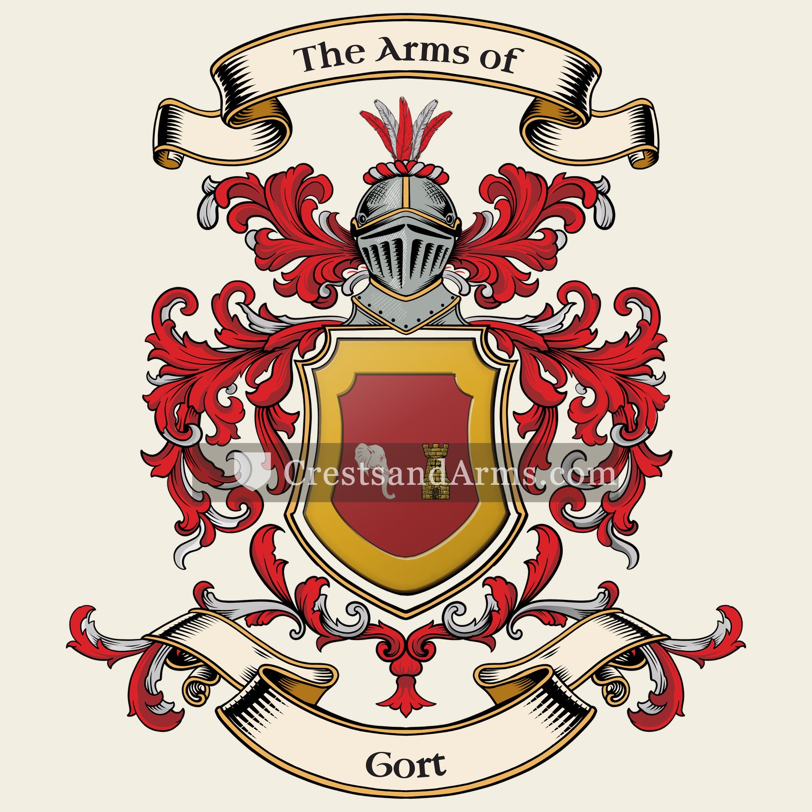The Gort coat of arms, drawn from the recorded blazon