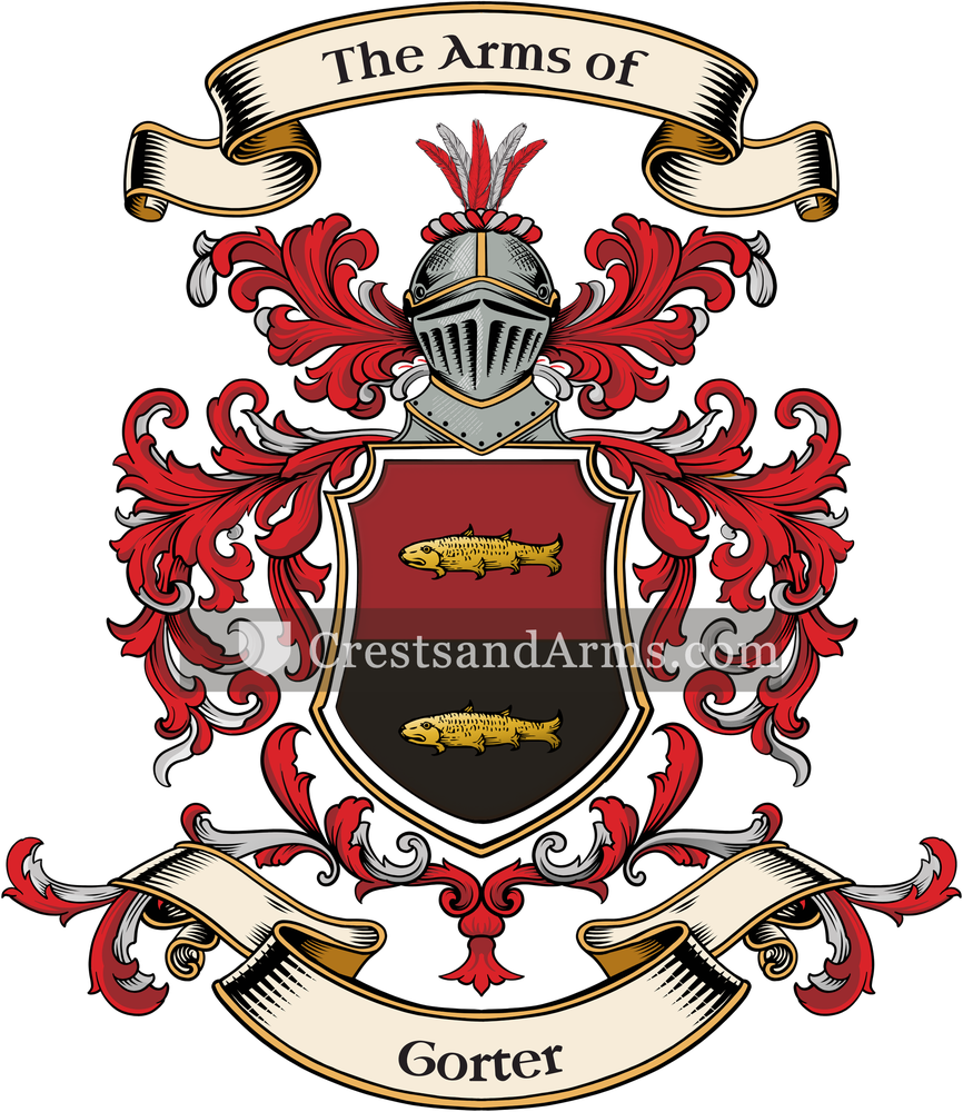 The Gorter coat of arms, drawn from the recorded blazon