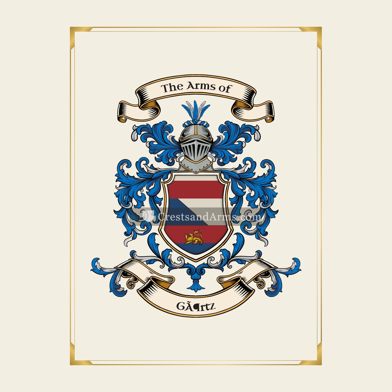 With gold border