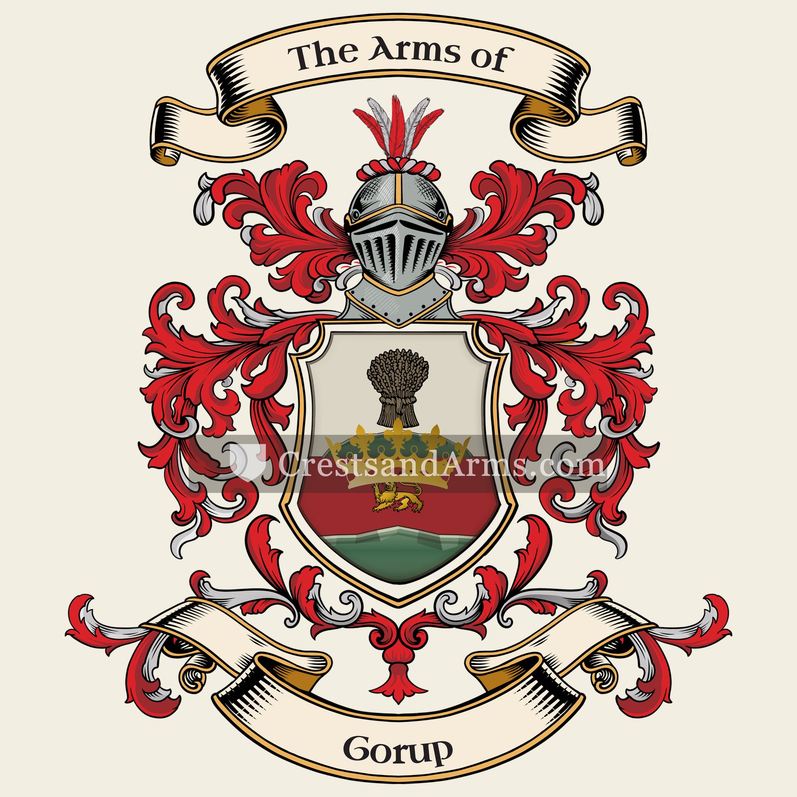 The Gorup coat of arms, drawn from the recorded blazon