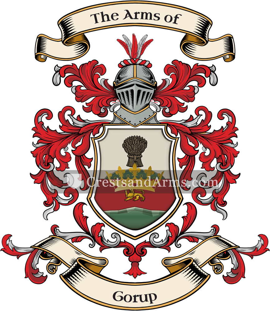 The Gorup coat of arms, drawn from the recorded blazon