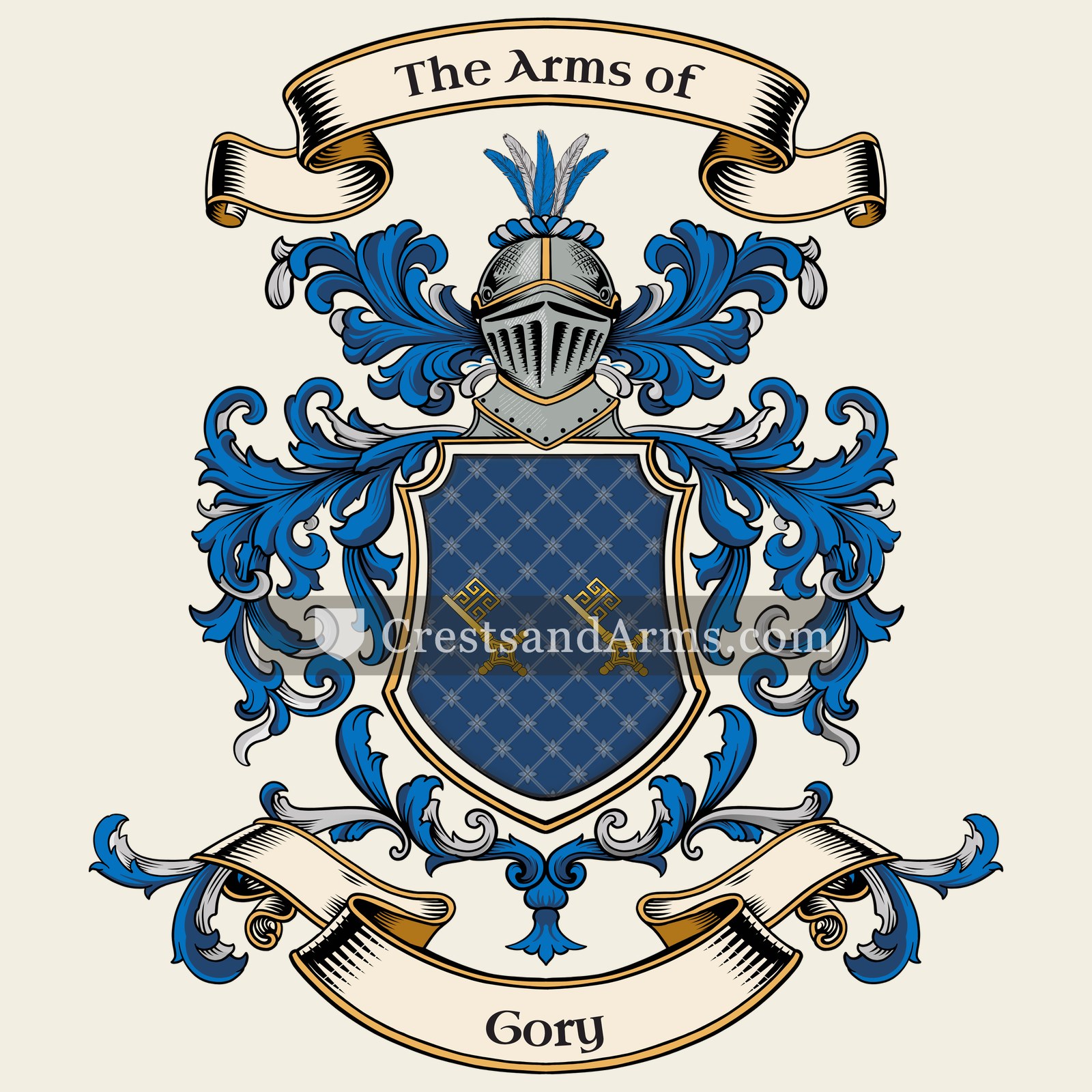 The Gory coat of arms, drawn from the recorded blazon