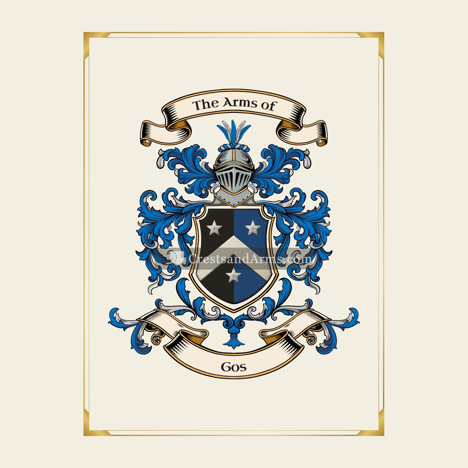 With gold border