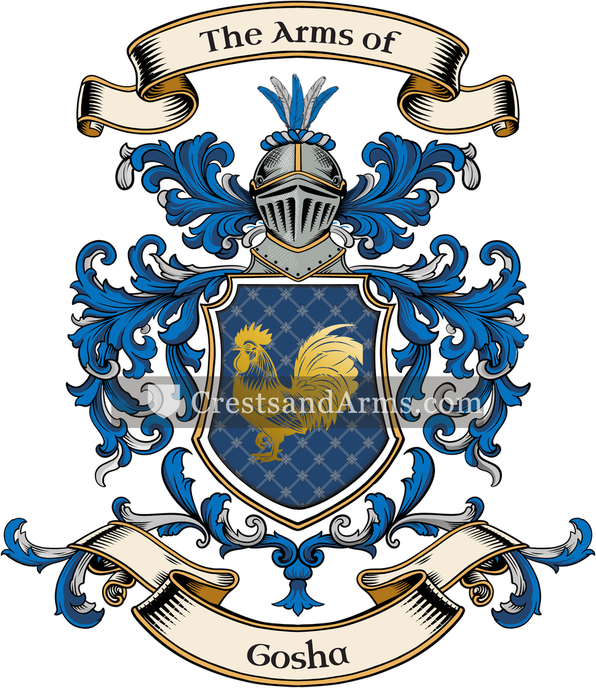 The Gosha coat of arms, drawn from the recorded blazon