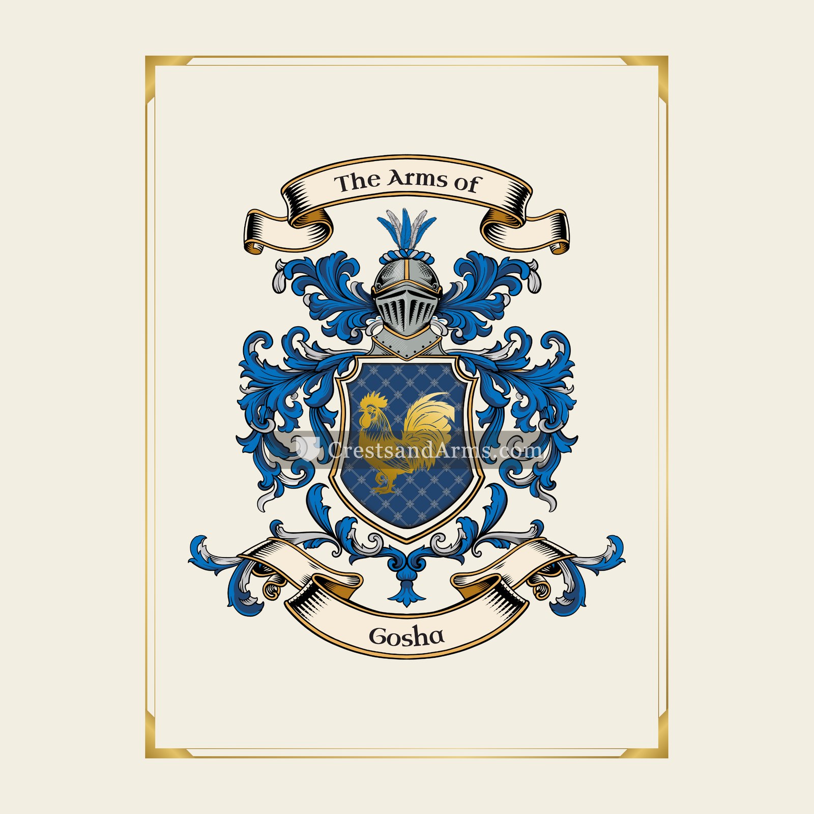 With gold border