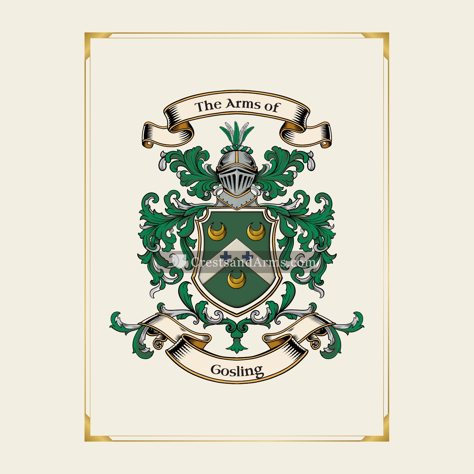 With gold border