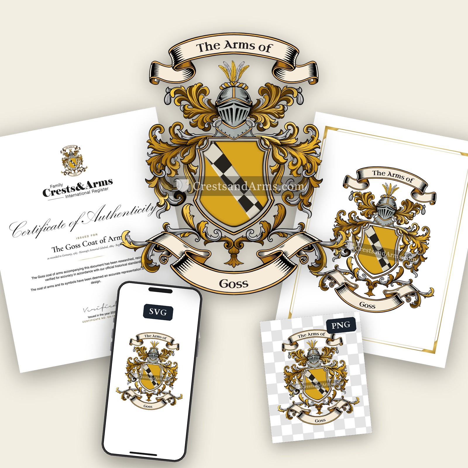 The Goss arms on the coat of arms — digital pack